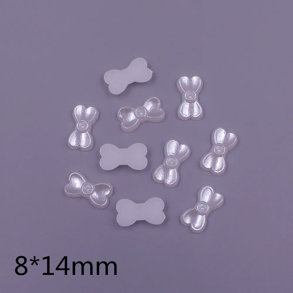 

Оптовая продажа оптом 1000 шт. красивые бусины в форме банта из АБС-пластика с плоской задней стороной для искусства детской одежды