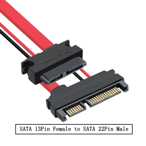 QinMSY SATA 22Pin 7+15 к Slimline SATA 13Pin 7+6  кабель