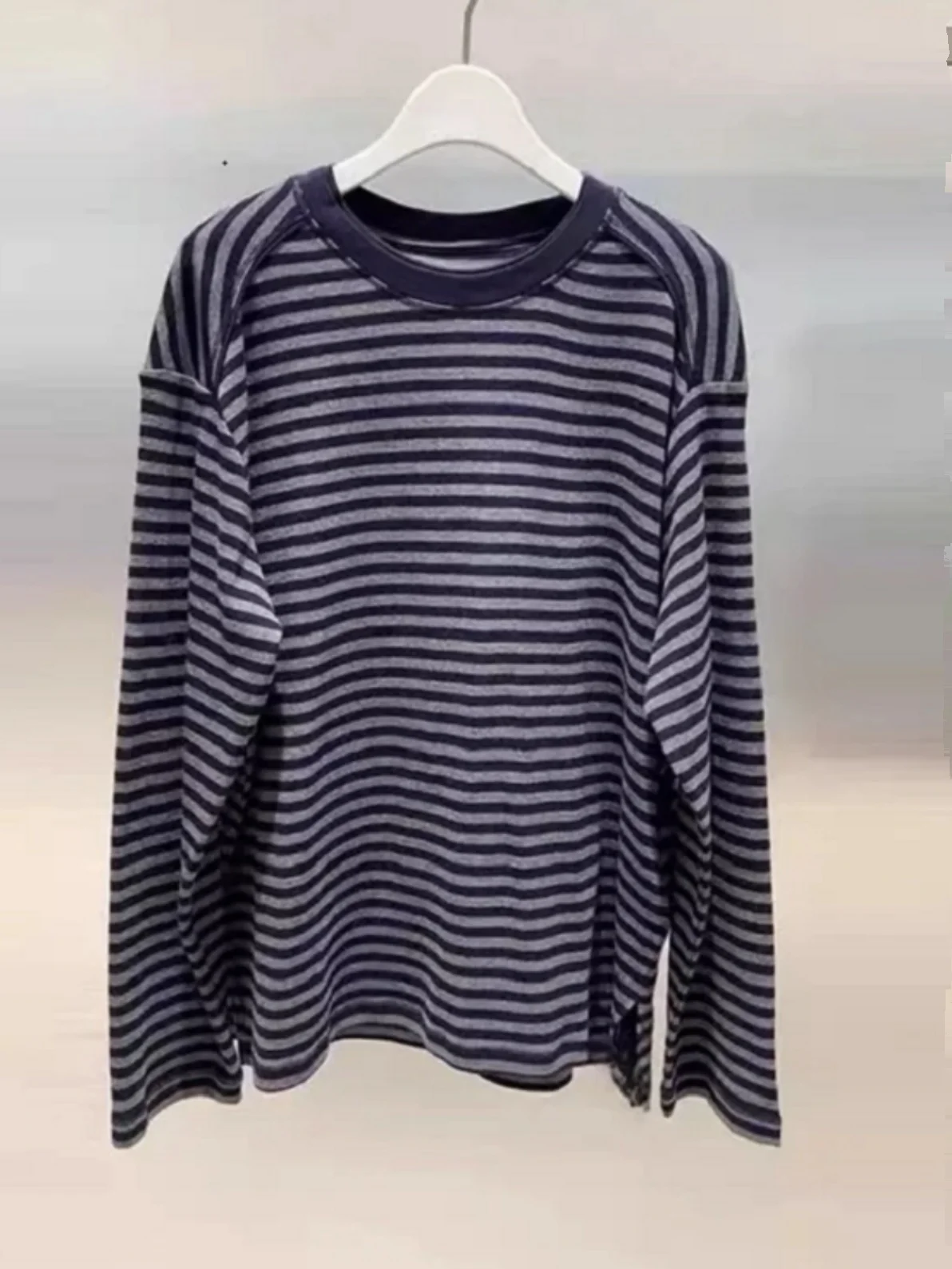 Same Sle with Mall Wheat 24 зимний пуловер в полоску с круглым вырезом вязаный женский топ