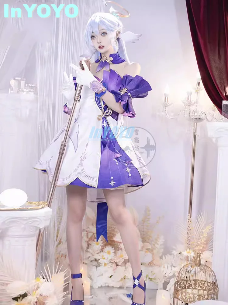 InYOYO Robin Косплей Honkai: Star Rail Костюм Прекрасное праздничное платье Униформа Парики