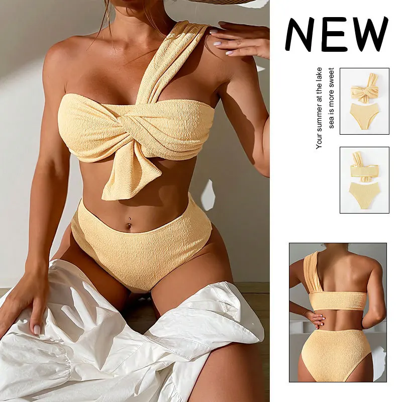 

Женский раздельный купальник на одно плечо, модель 2023 года