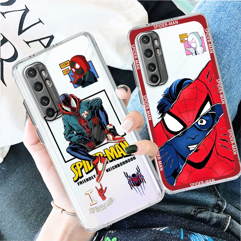 

Marvel Spiderman Avengers Art Transparent Phone Case For Xiaomi Mi 13 12T 12S 12X 12 11 11T 11i 10T 10 Pro Lite Ultra 5G Cover