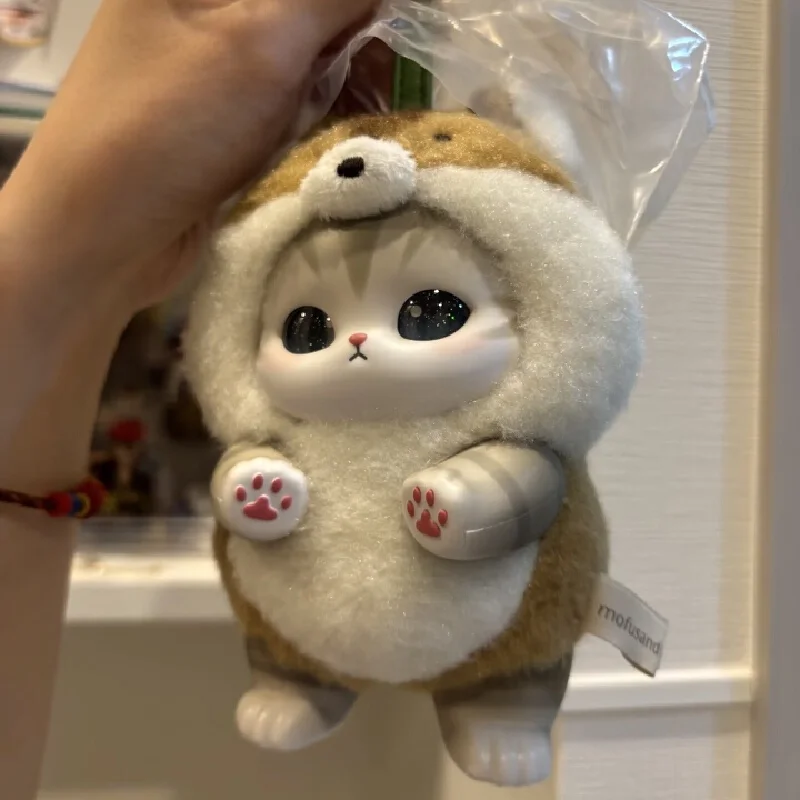Фото В наличии: Оригинальная коллекционная фигурка Mofusand Cat Lucky Sandy Forest Animal Y Vinyl Pendant Blind Box (Кот-акула), милая игрушка-подарок №5