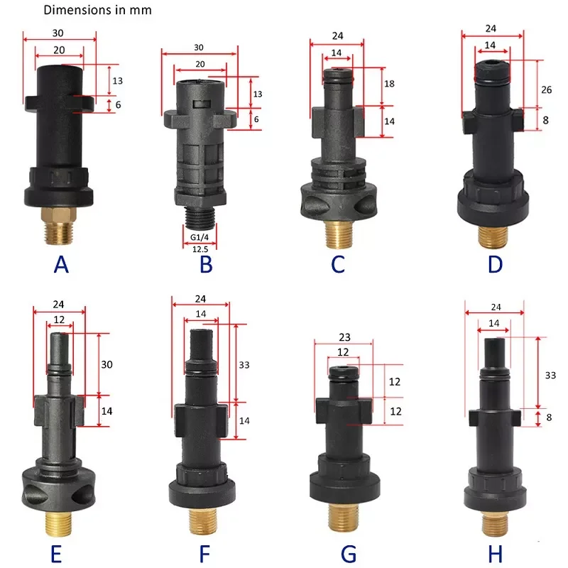 

2022 NEWSnow Foam Lance Adapters Foam Nozzle Fittings for Lavor Elitech Sterwins Vax Hammerflex Karcher AR Bosche Nilfisk Black