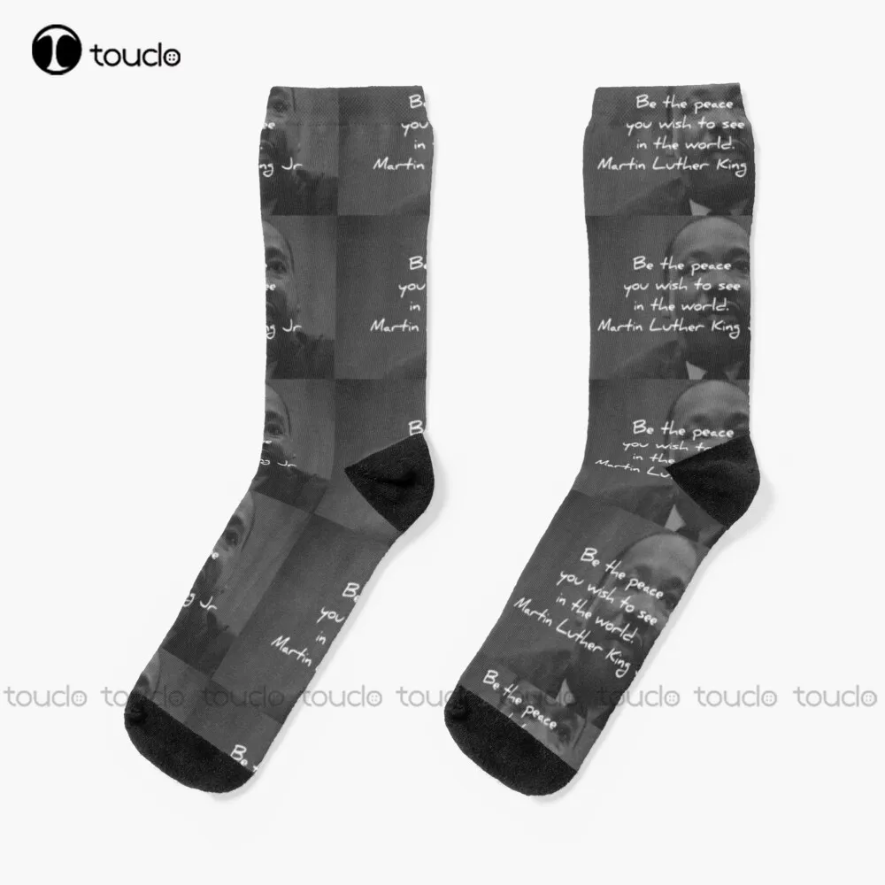 

Quotes By Martin Luther King Jr Socks Black Socks 360° Digital Print Street Skateboard Socks Comfortable Girls Sports Girls Gift