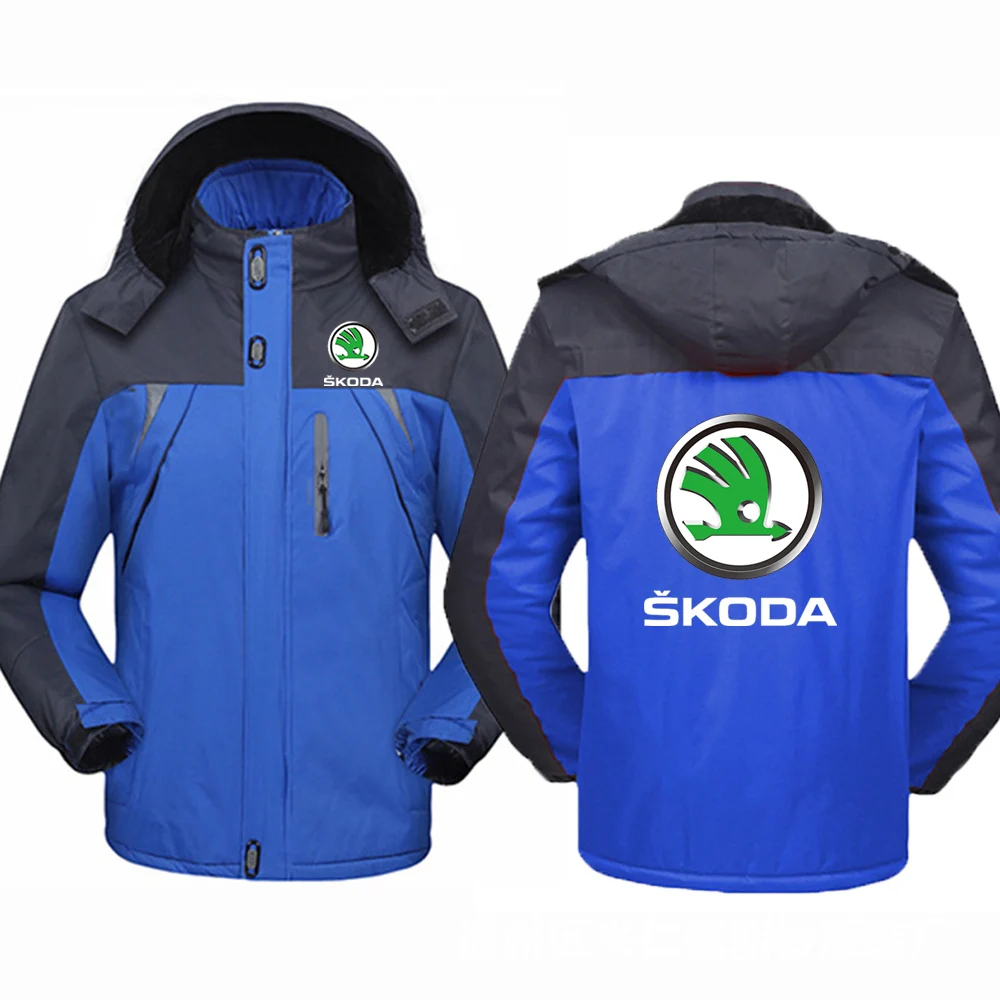 

2022 NEW Skoda Logo Windbreaker Waterproof Warm Couples Thicken Jackets Coats Cold-Proof Mountaineering Hoodies Custom Clothing