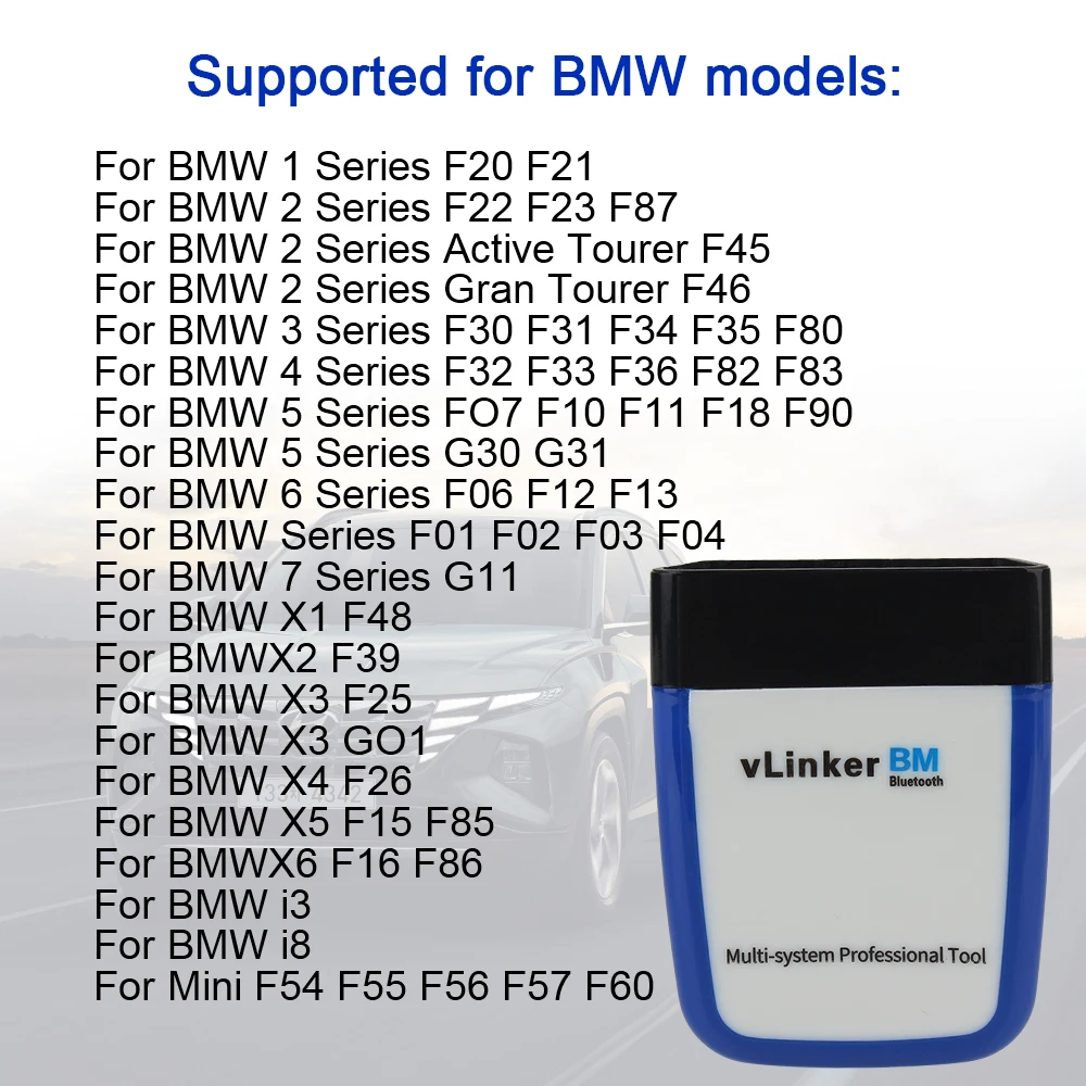 Автомобильный диагностический сканер ELM327 V2.2 vLinker BM совместимый с Bluetooth 3 0 OBD2