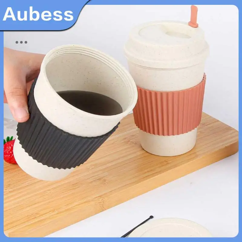 

Four Colors Coffee Cup Comfortable To Hold Portable Tea Cup Minimalist High Quality Wheat Straw Coffee Cup Water Cup 1pc Durable