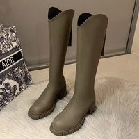 chelsea women high boots winter 2022 new chunky shoes woman fashion knee high platform mid heels gladiator motorcycle boots lady