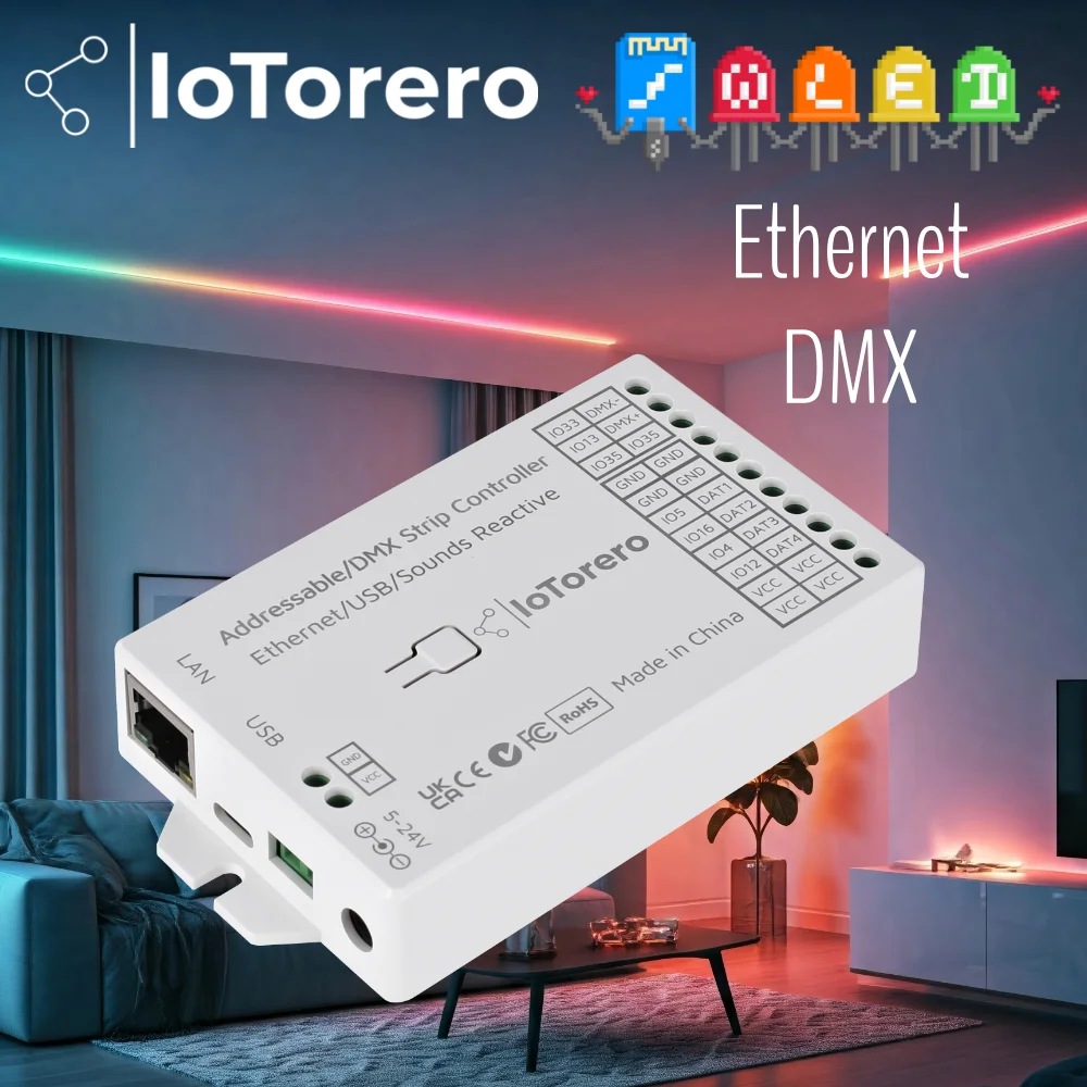 

IoTorero WLED Ethernet ESP32 RGB-контроллер для светодиодных лент