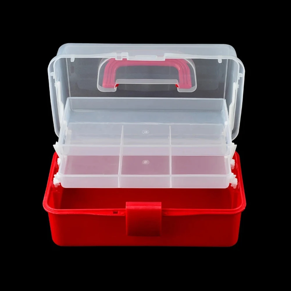 

1pc Plastic Storage Box Colorful Plastic Handled Storage Box Foldable 3 Layers Case Organizer Containe For Storaging Arranging