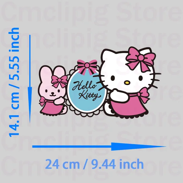 Термонаклейки Hello Kitty детские термоклейкие аппликации в полоску