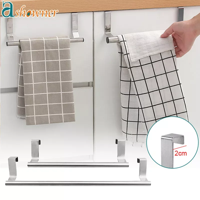 

2022New Towel Rack Rag Rack Shelf Hanger Kitchen Cabinet Door Hanging Organizer Towel Stand Rack Stainless Steel Bathroom Towel