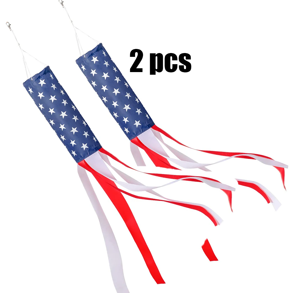 Fast Delivery 100% Polyester July 4th Independence day America USA Wind Sock For Home Decoration