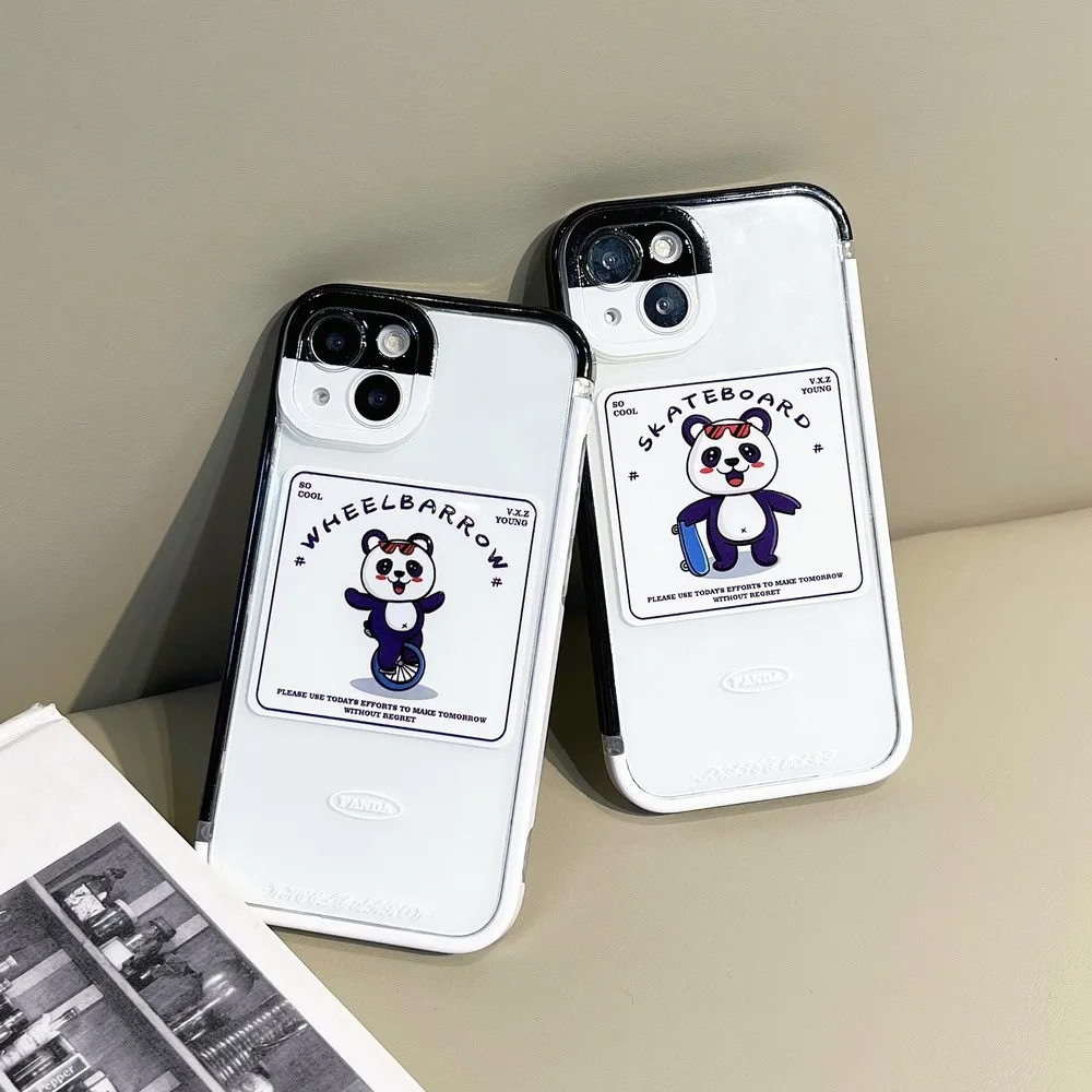 

Cartoon Panda Pattern Transparent Phone Case For iphone 7 8Plus XR XS X XSMAX 11ProMax 11 12Pro 12 13ProMax 13Pro 13 Soft Shell