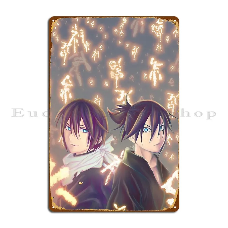 Фото Noragami Yato и Yaboku металлический плакат для кинотеатра с ржавым дизайном №1