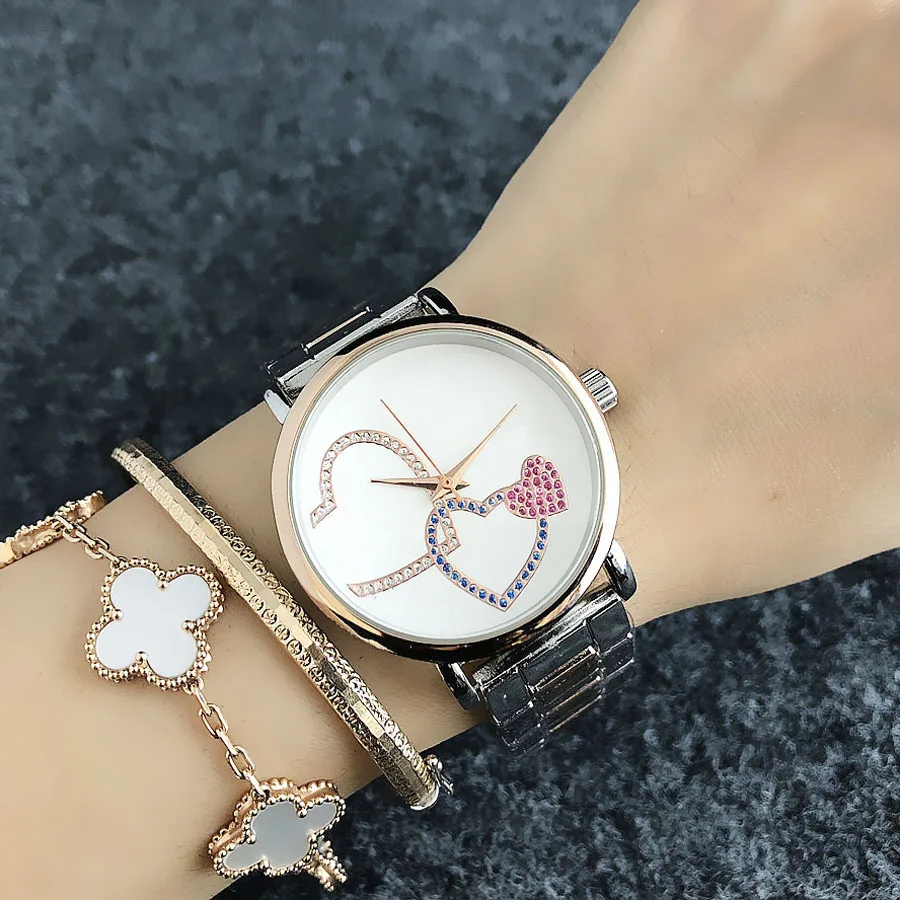 Brand Wrist Watches Women Girl Ladies Crystal Style Quartz Casual Steel Metal Band Clock m55