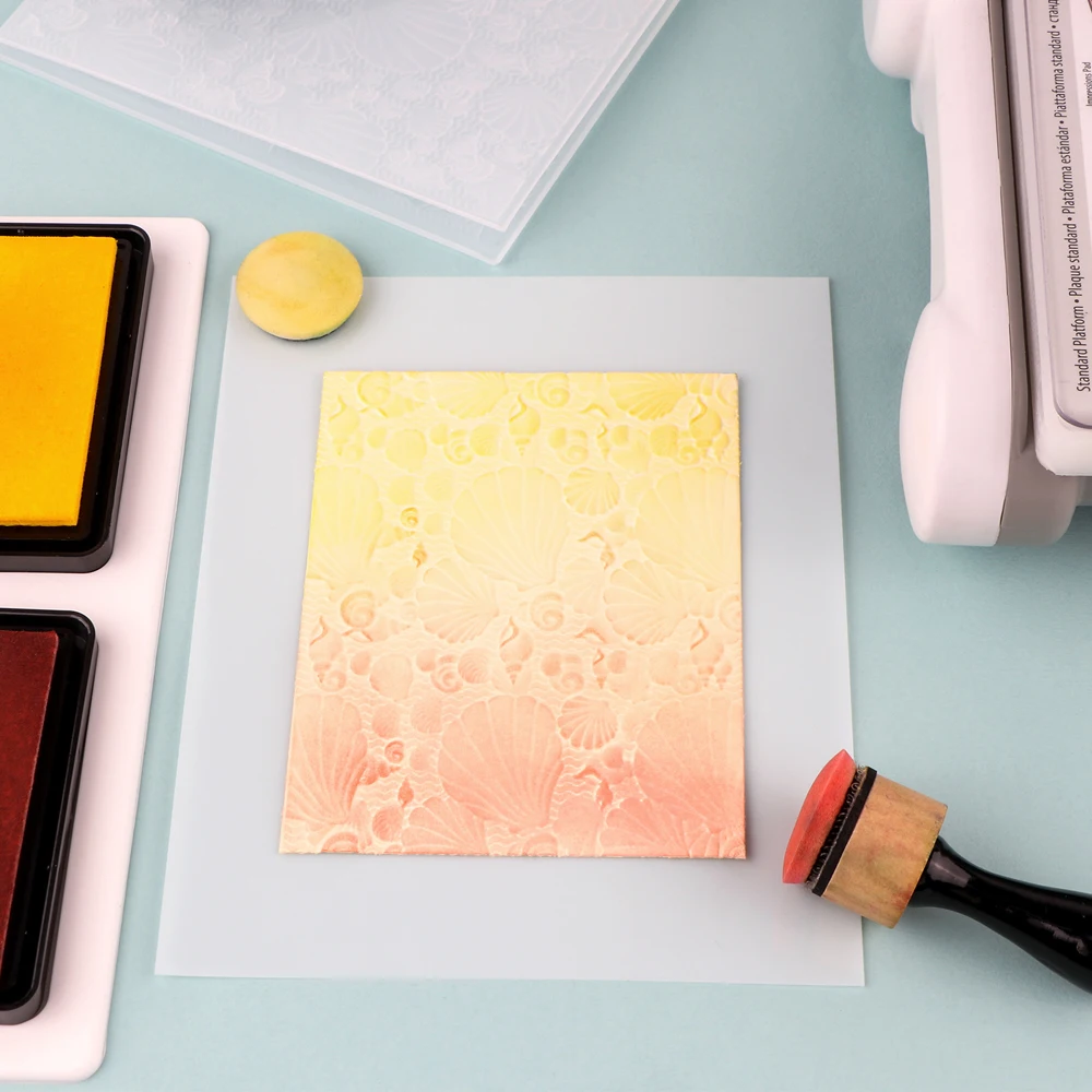 Новая папка с 3D тиснением в виде ракушки инструменты для скрапбукинга материал