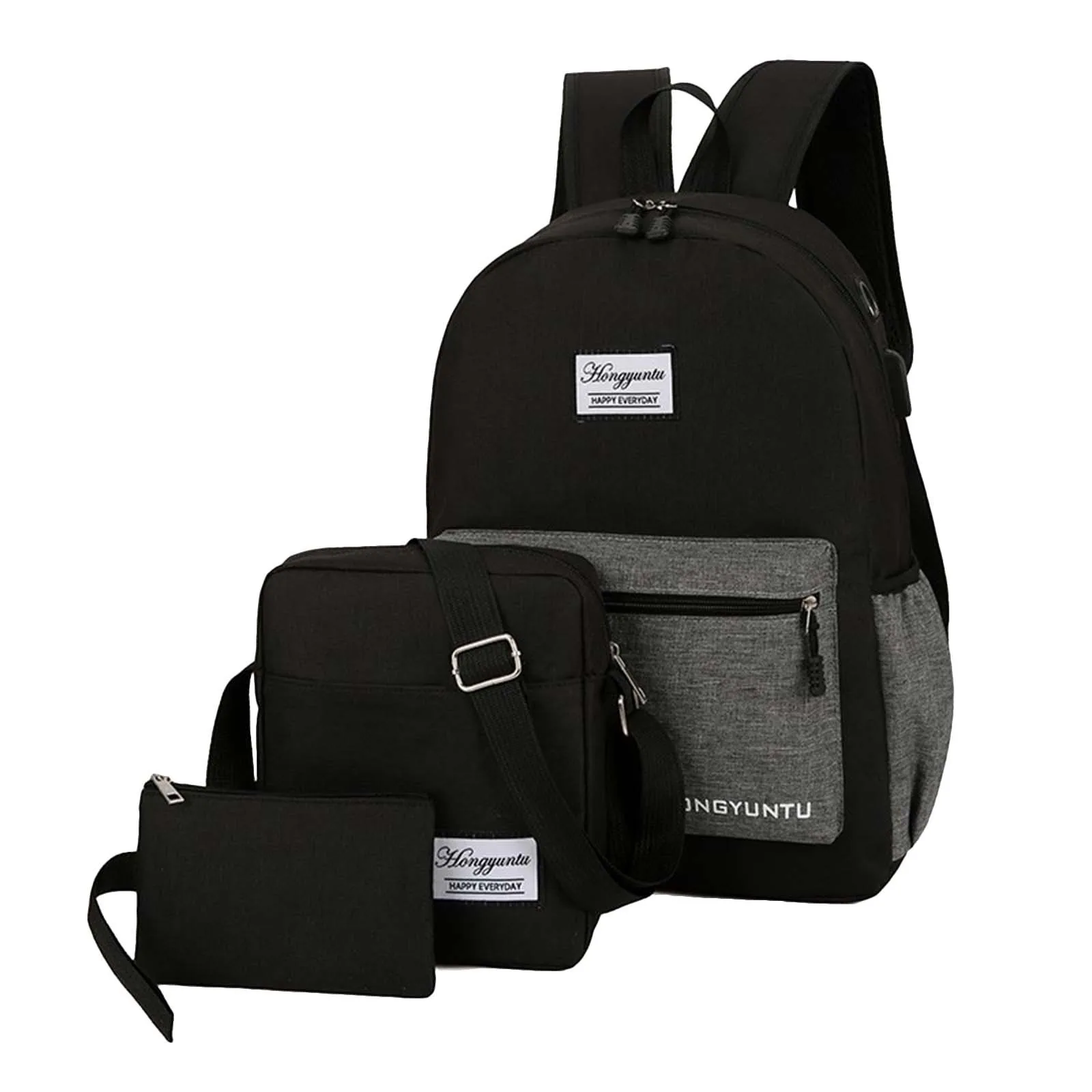 

Mens And Womens Backpack Color Matching Three Piece Computer Business Bag Canvas Backpack for Women Sleeping Bag Baby Backpack