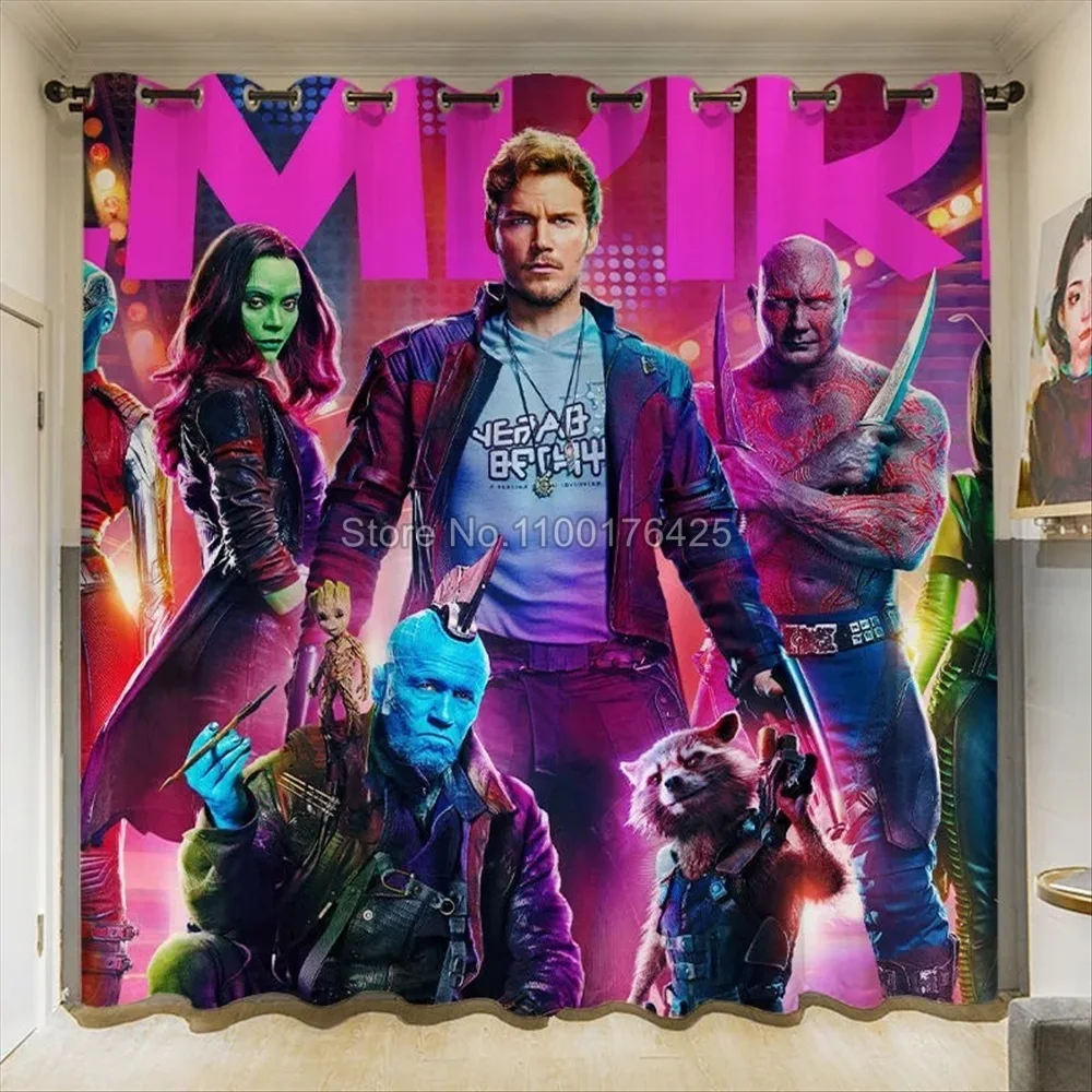 

Disney Guardians of the Galaxy Blackout Curtains Cartoon Window Drapes for Bedroom Shading Curtain Custom Home Decor