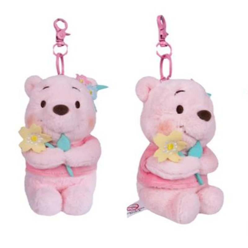 

Kawaii New Genuine Disney Cartoon Winnie The Pooh Cute Pink Cherry Blossom Series Plush Pendant Keychain Girl Gift Plush Toy