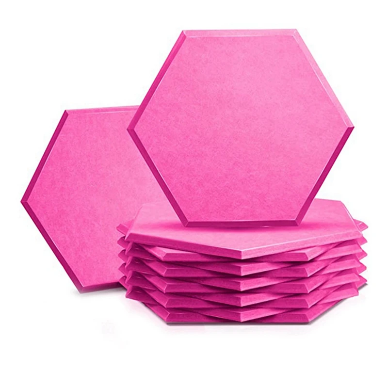 

12 Pack Of 14 X 12 X 0.4Inch Hexagonal Acoustic Panels ​ High Density Acoustic Panels Soundproof Insulated Beveled Edges