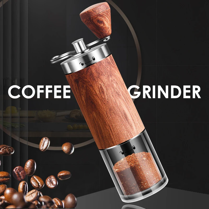 

Portable Wood Grain Hand Crank Coffee Grinder Coffee Bean Grinders Ceramic Grinding Core Removable Tools Crusher Pulverizer