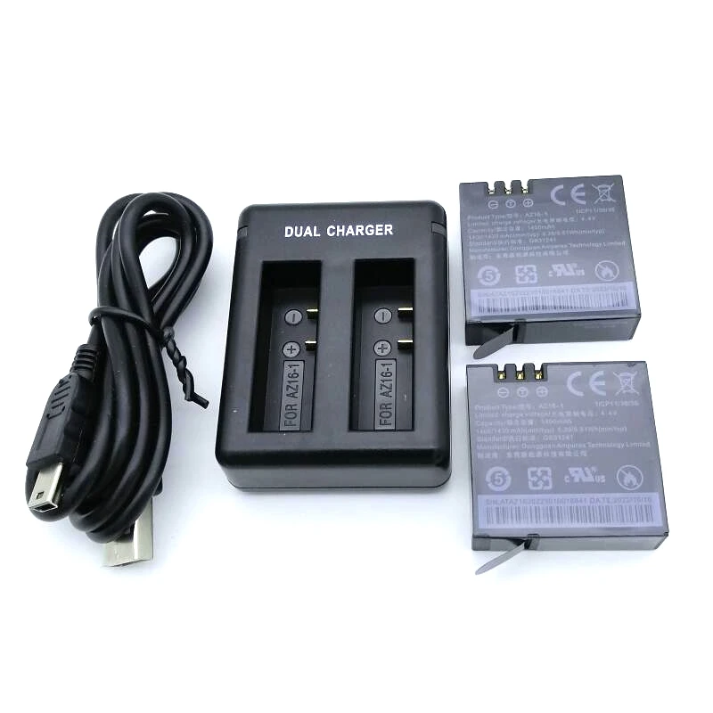 

Аккумуляторная батарея для Xiaomi YI 2, двойной зарядный USB-чехол для Xiaomi Lite, экшн-камеры 4K, 4K + 1400 мАч, аккумулятор