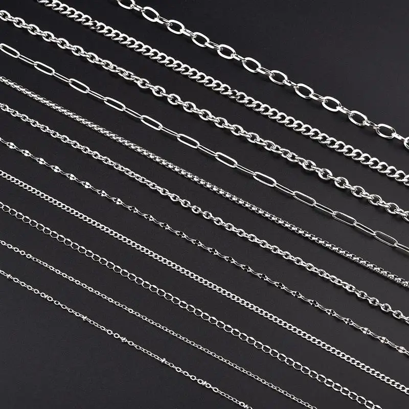 1 м цепочка из нержавеющей стали DIY ожерелье браслет серьги ювелирные изделия