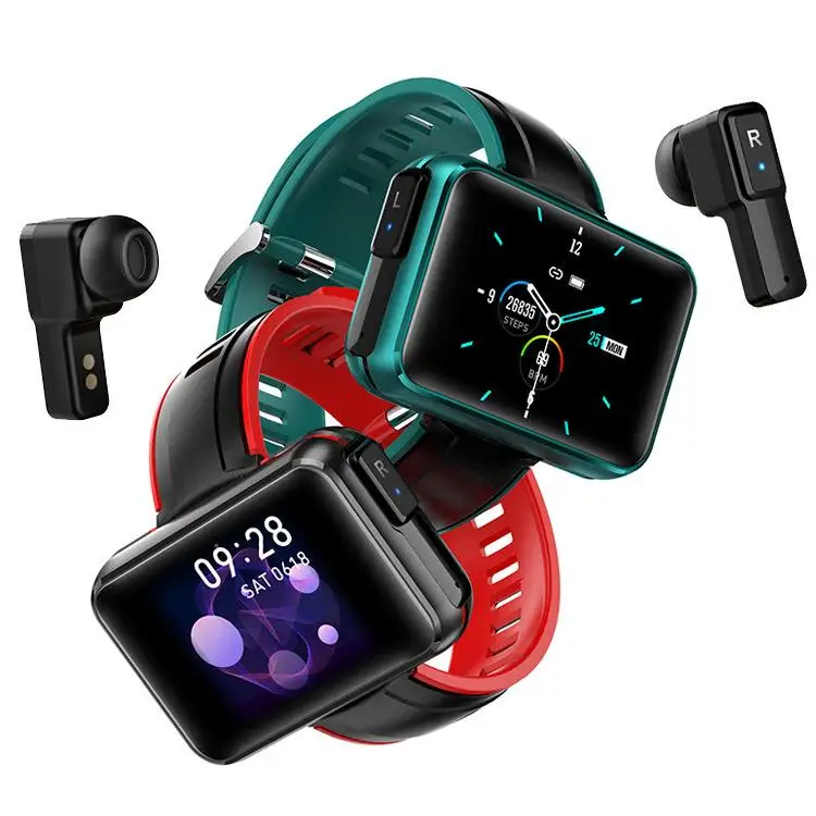 

T91 Men's Smart Watch Wireless Bluetooth-compatible Headset Fitness Tracker Heart Rate Blood Oxygen Call Smartwatch Headphones