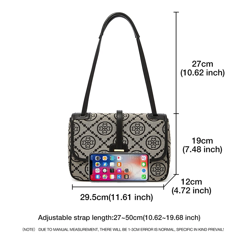 foxer new designer brand logo print women crossbody shoulder bag female office commuter tote fabric simple stylish retro handbag free global shipping