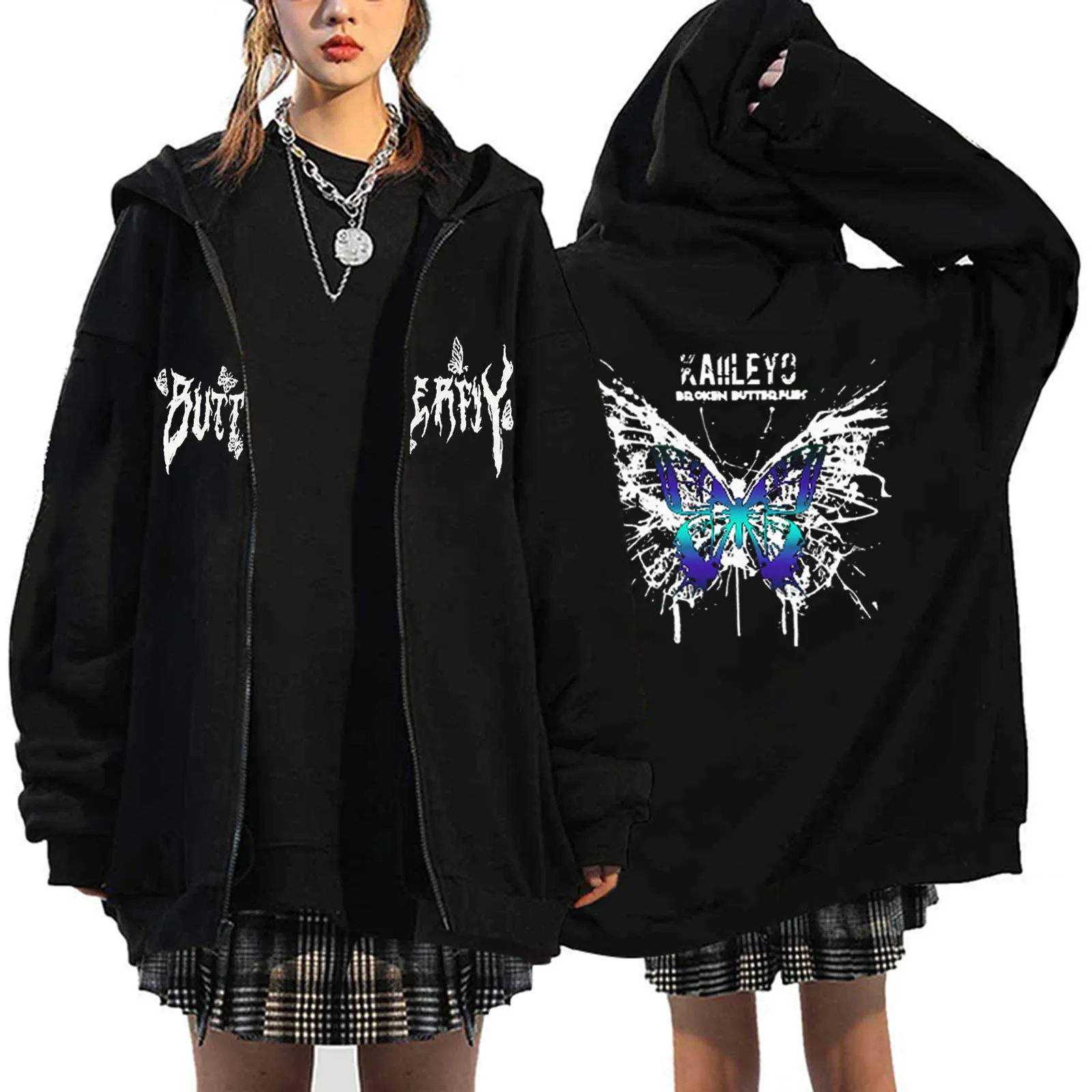 Толстовка женская оверсайз с капюшоном Свитшот в готическом стиле принтом