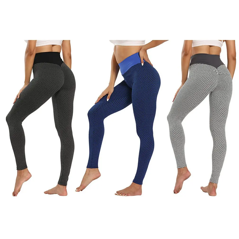 

Grid Tights Butt Lifting Yoga Pants Women Seamless High Waist Leggings Breathable Gym Fitness Push Up Clothing Girl Yoga Pant