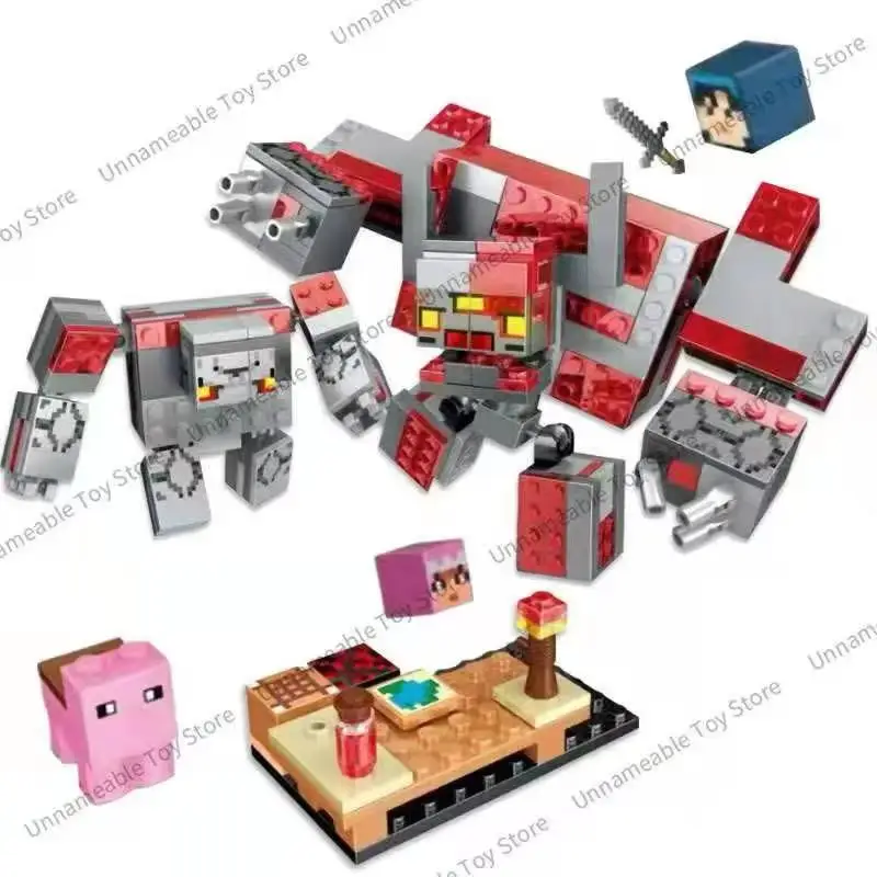 Наборы строительных блоков Ocelot Tree House Minecraftinglys 4 в 1 с фигурками Steve совместимые