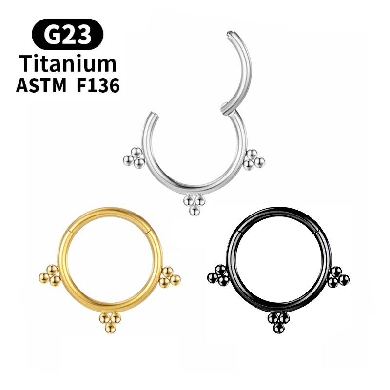 

Titanium Piercing Tragus nose rings G23 Helix Hinge Segment Cartilage Earrings piercings Septum Clicker Body jewelry for women