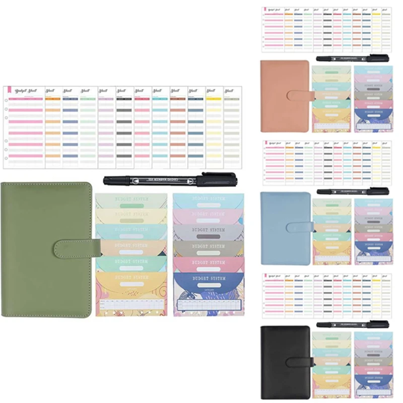 

Budget Binder, A6 Money Organizer Binder For Cash Saving With Expense Sheets And Marker Pen, Notebook Binder Cover