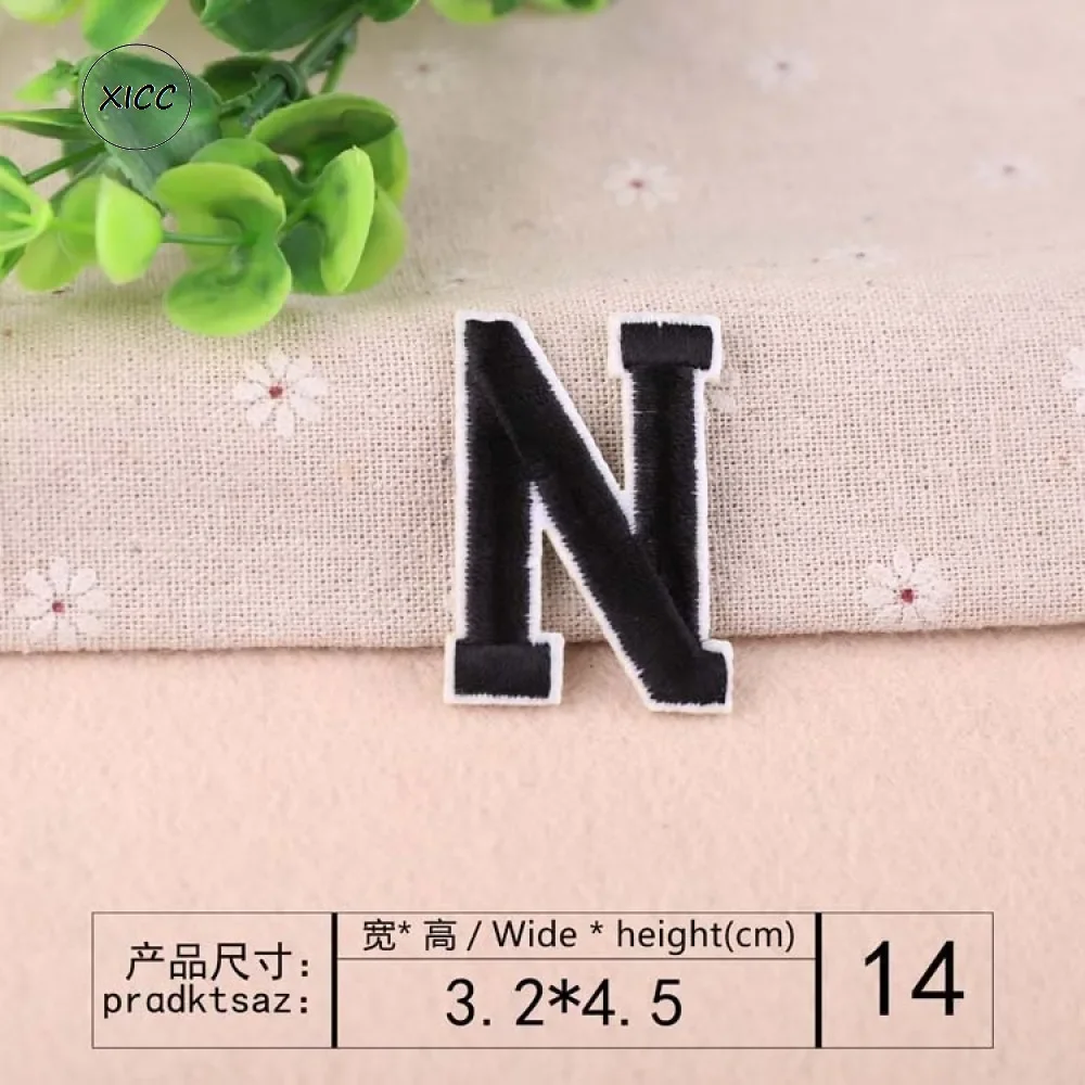 Черные вышивки с английским алфавитом от A до Z буквы именем наклейка сделай сам