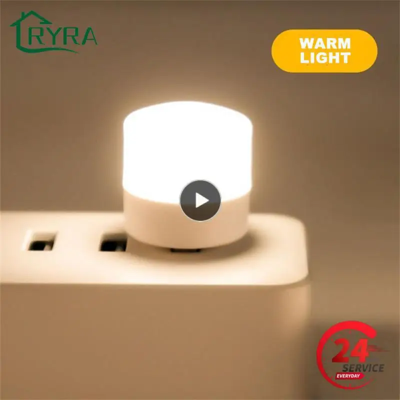 

Usb Night Light Power Bank Charging Book Lights Rechargeable Small Round Reading Desk Lamp Bulb Mini Led Desk