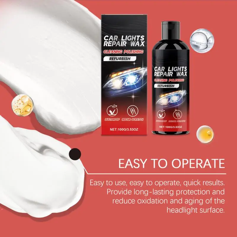 100 г воск для ремонта автомобильных фар средство авто покрытия крем