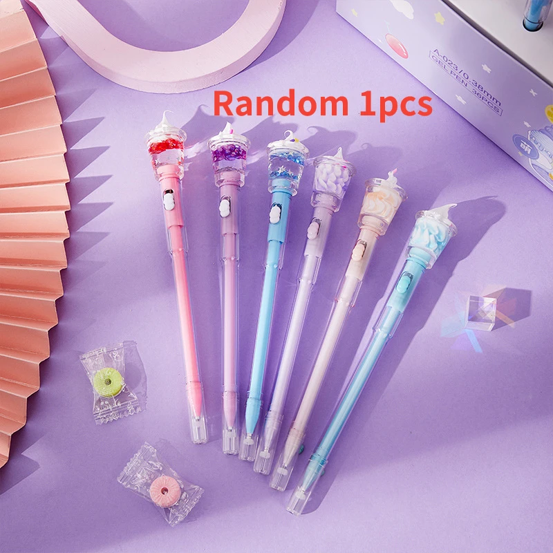 

XYDDJYNL Гелевая ручка милый стиль мороженого черного цвета