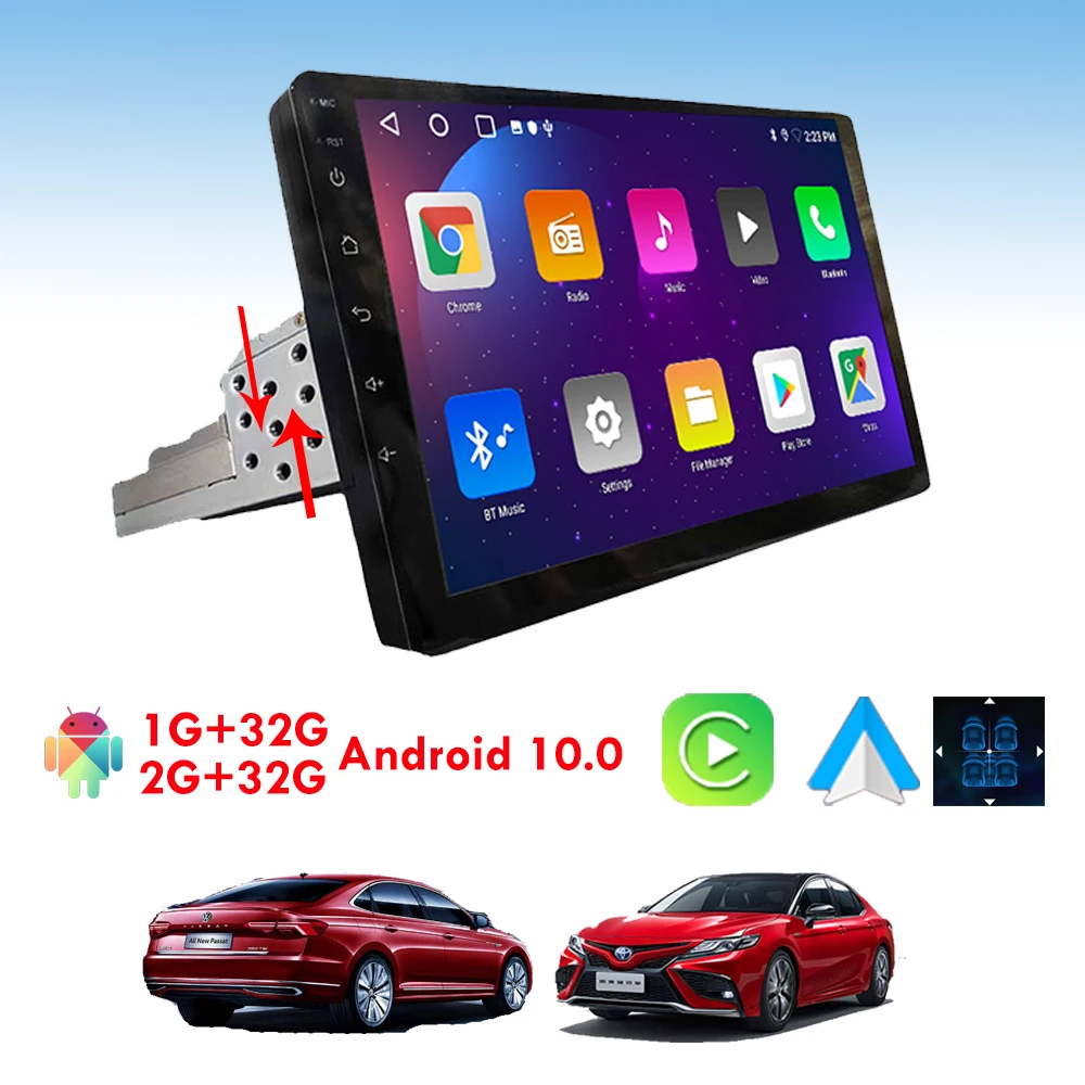 

Универсальный Регулируемый автомобильный мультимедийный плеер 1din Android Радио беспроводной CarPlay Android авто GPS автомобильное радио USB Bluetooth DSP