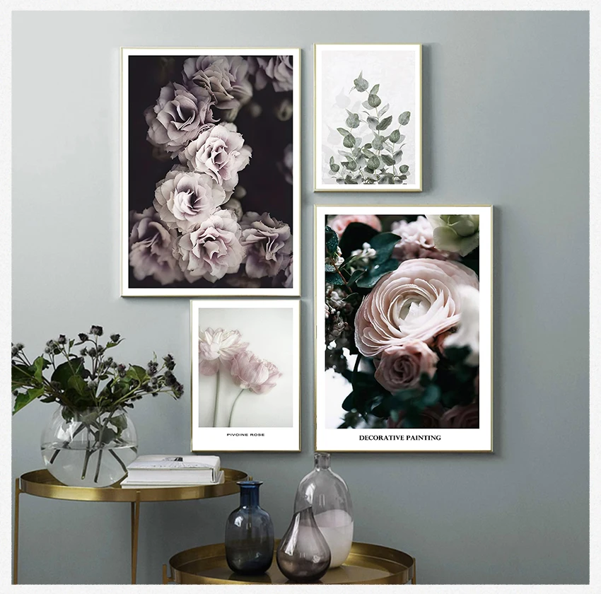 

Картины для гостиной современные домашние декоративные принты на стену Скандинавская фигурка Цветы Картина на холсте