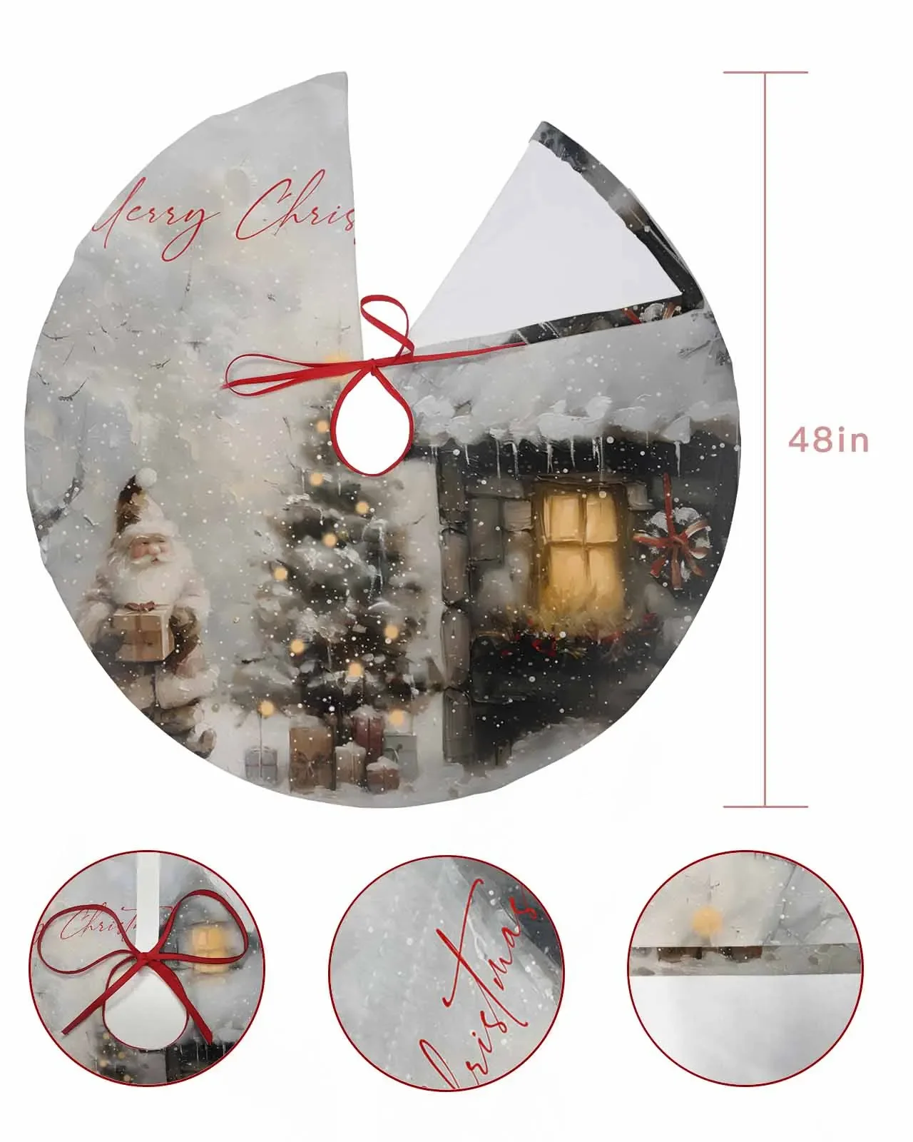 Świąteczna spódnica karłowata ze śnieżną sceną Dekoracje świąteczne do artykułów gospodarstwa domowego Okrągłe spódnice choinkowe
