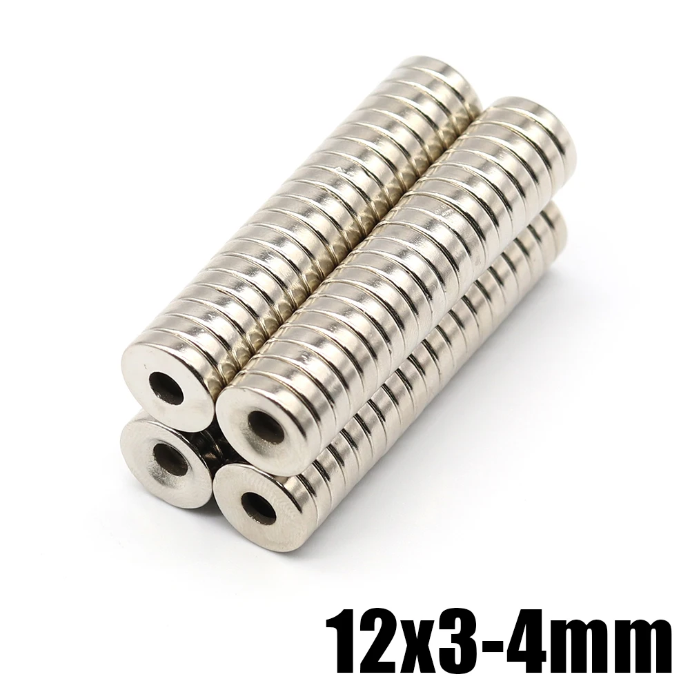 n35 Отверстие 4 мм 12x3-4 12x4-4 12x5-4 NdFeB Неодимовый магнит Супер мощный круглый зенковка