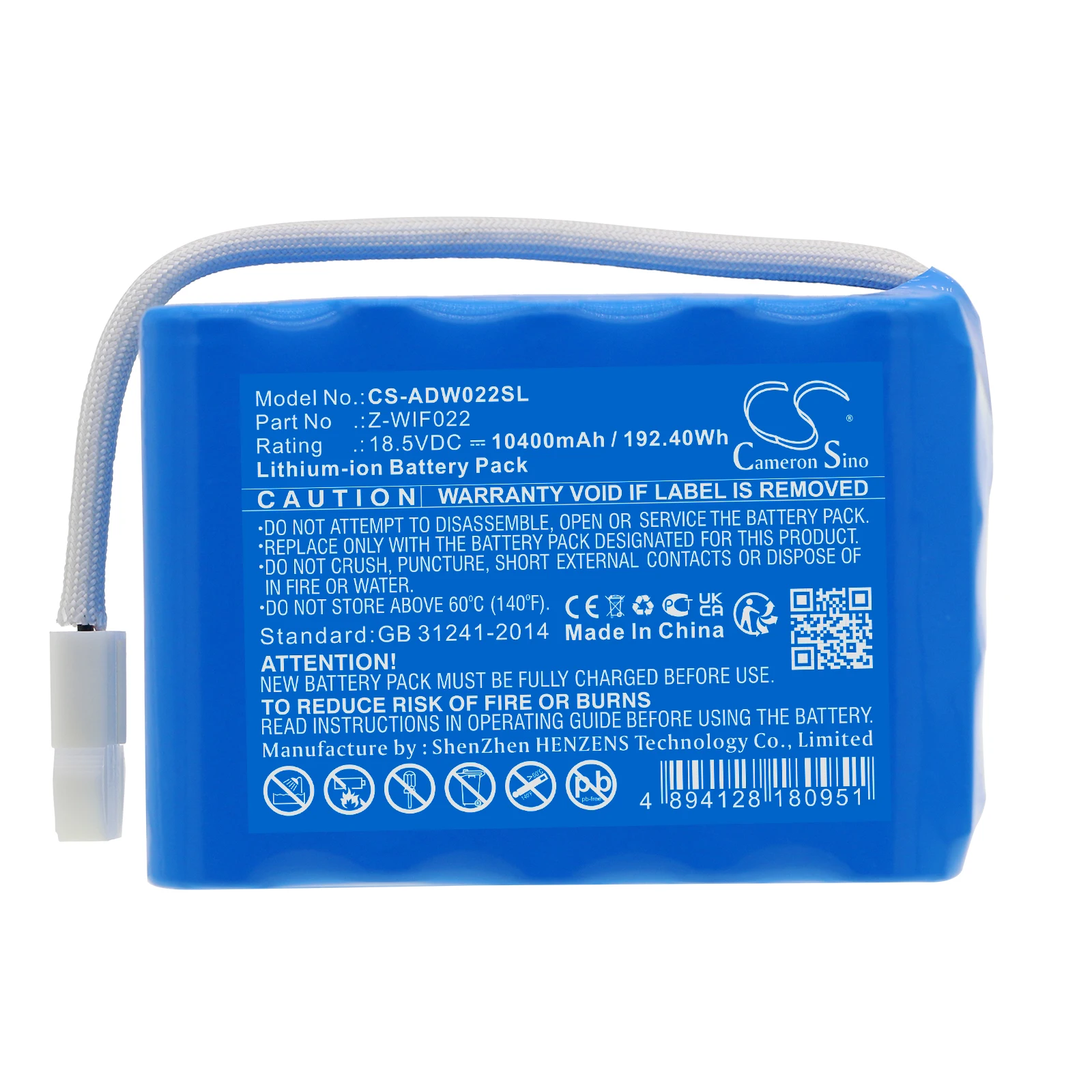

CS 10400mAh Battery For American DJ Z-WIF022 WIFLY EXR DOTZ PAR
