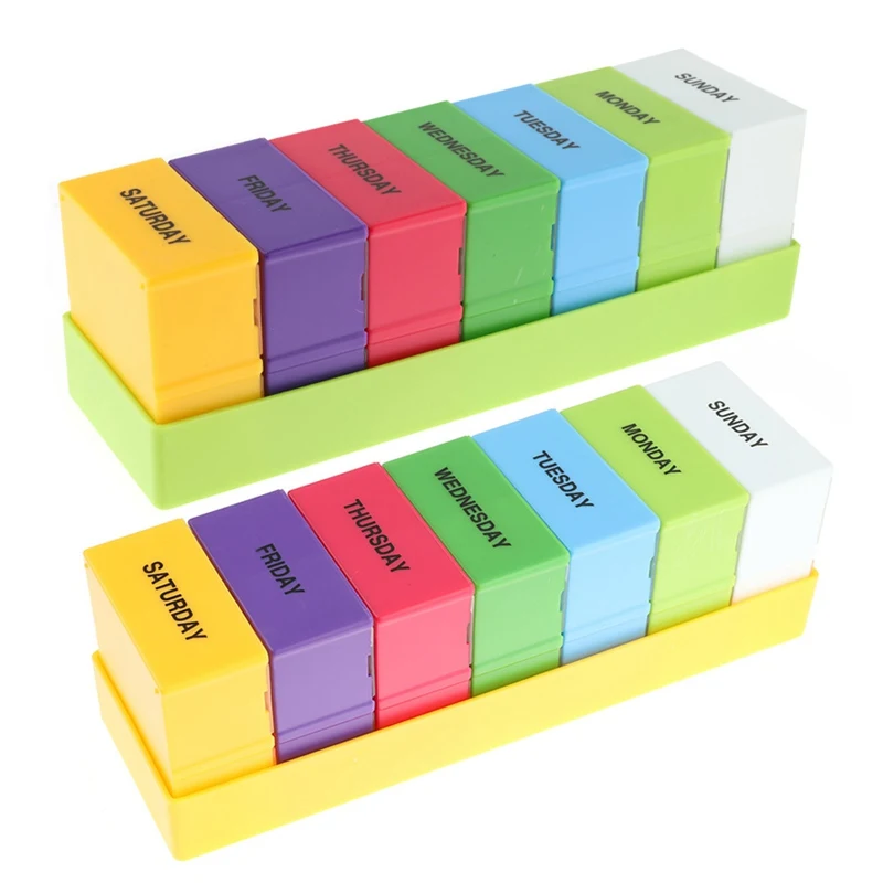 

Новый безопасный практичный портативный контейнер для хранения таблеток на 7 дней с 28 ячейками разноцветные прямоугольные пластиковые кор...