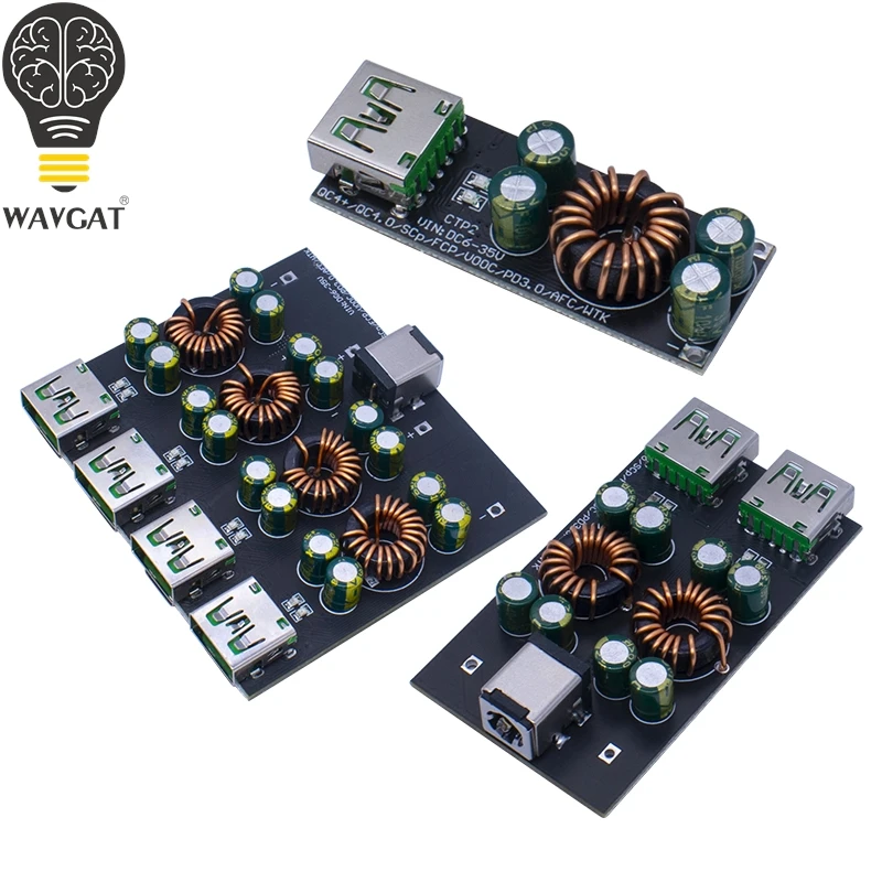 Фото SW3518 / SW3516 QC4.0 QC3.0 1/2/4-портовый USB Type-C адаптер для быстрой зарядки мобильных телефонов, модуль понижающе-повышающего преобразователя 6-35В №1