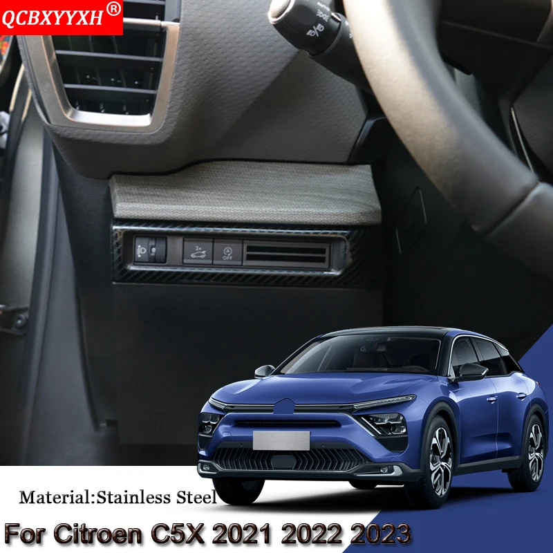 

Car Styling Car Headlight Switch Button Adjustment Sequin Internal Sticker Cover Auto Accessories For Citroen C5X 2021 2022 2023