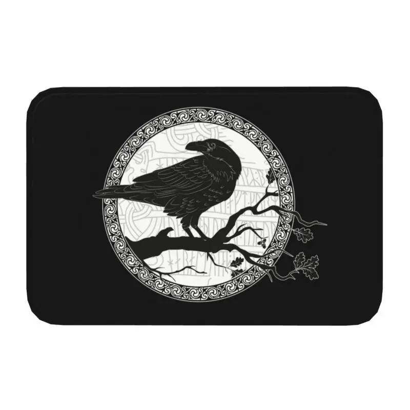 

Odin Ravens Huginn Muninn Viking Valhalla Противоскользящий Внутренний дверной коврик для балкона входной ковер