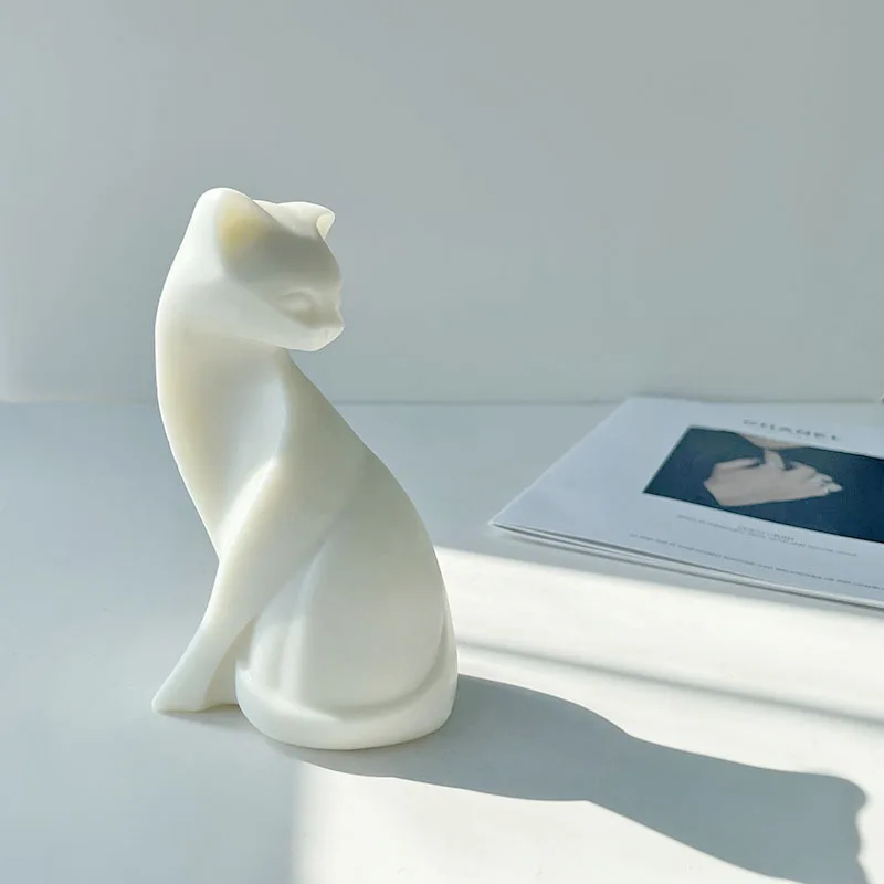 

Большая абстрактная кошка, силиконовая форма для свечей «сделай сам», пластырь для свечей для ароматерапии, украшения для мыла, рукоделие, и...